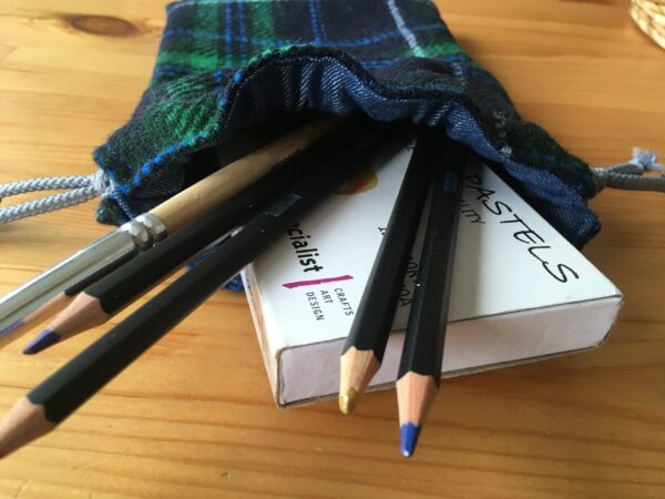 Tartan Tweed Drawstring Pouch for Storage, Craft Supplies, Celtic Gift Bag - Image 4