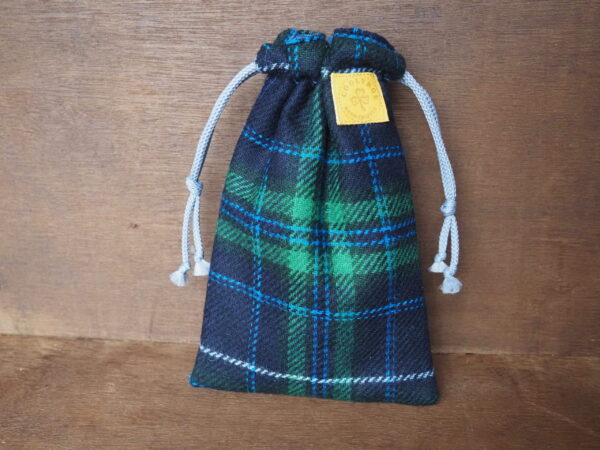 Tartan Tweed Drawstring Pouch for Storage, Craft Supplies, Celtic Gift Bag - Image 3