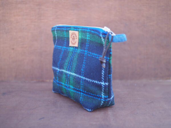 Dachshund Applique Tartan Tweed Make Up Bag