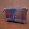 Large Irish Tweed Cosmetic Bag with Silver Shamrock Embroidery - Image 6