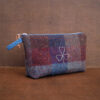 Large Irish Tweed Cosmetic Bag with Silver Shamrock Embroidery