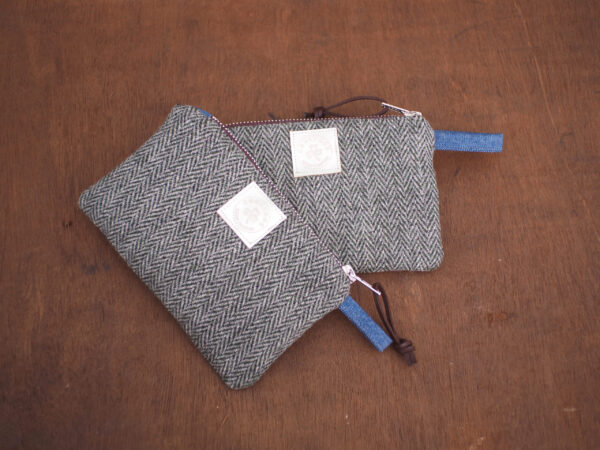 Charming Herringbone Tweed Wallet with Ladybug Embroidery - Image 4