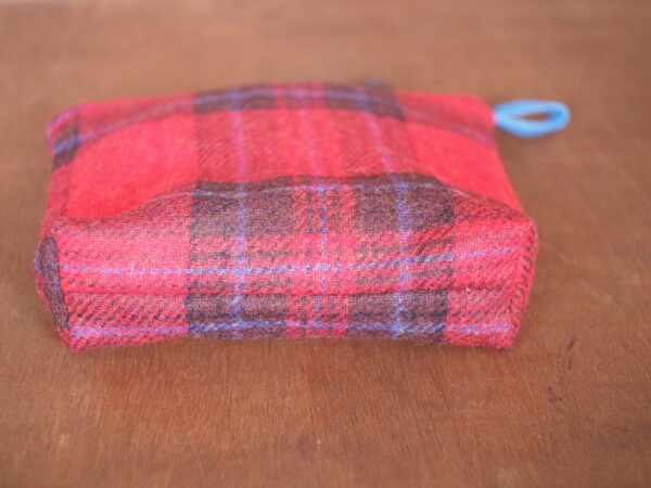 Red Tartan Check Tweed Make Up Toiletry Wash