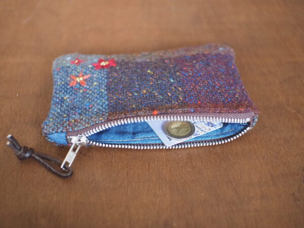 Kerry Tweed Purse with Flowers Embroidery