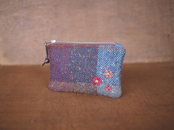 Kerry Tweed Purse with Flowers Embroidery