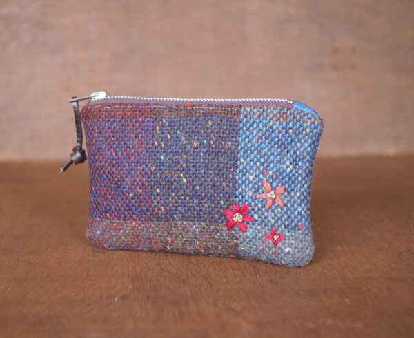 Kerry Tweed Purse with Flowers Embroidery