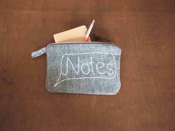 Embroidered Wool Tweed Notebook Pouch Gift Set including Moleskin Notebook and Parker Pen - Image 4