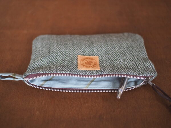 Embroidered Tweed Pouch for Notes