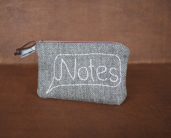 Embroidered Wool Tweed Notebook Pouch Gift Set including Moleskin Notebook and Parker Pen - Image 3
