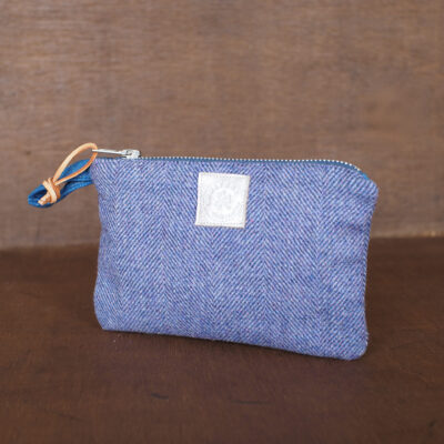 Violet Irish Tweed Wallet in Classic Herringbone Style