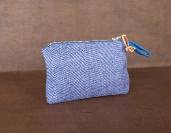 Violet Irish Tweed Wallet in Classic Herringbone Style - Image 3