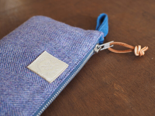 Violet Irish Tweed Wallet in Classic Herringbone Style - Image 5