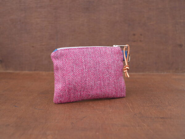 Hot Pink Herringbone Coin Purse Small Wallet