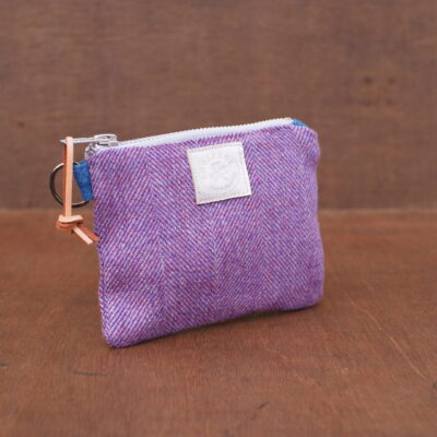 Irish Orchid Herringbone Tweed Coin Purse