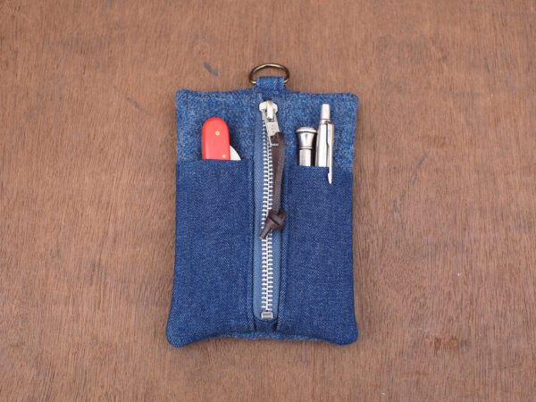 Blue Herringbone Tweed edc tool Organizer