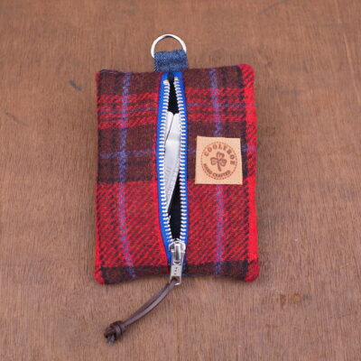Red Tartan Tweed EDC Pouch - Every Day Carry Tool Organizer