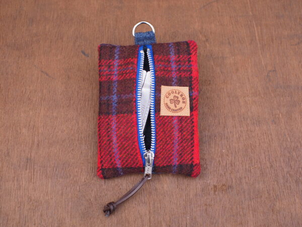 Red Tartan Tweed EDC Pouch - Every Day Carry Tool Organizer