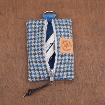 Blue and Grey EDC Tweed Pouch