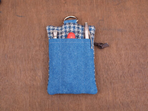 Blue and Grey EDC Tweed Pouch