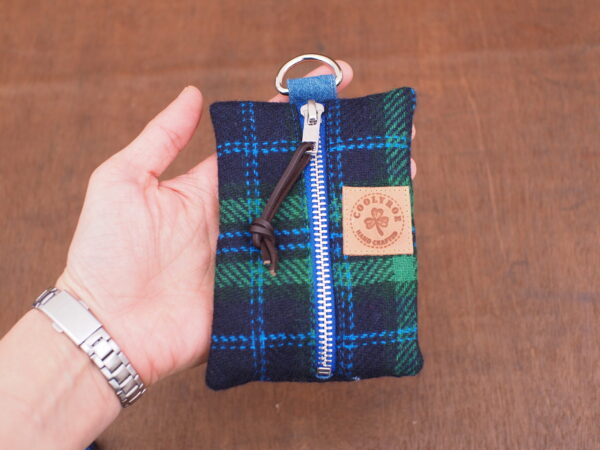 Blue & Green Tartan Tweed EDC Pouch - Every Day Carry Tool Organizer - Image 5