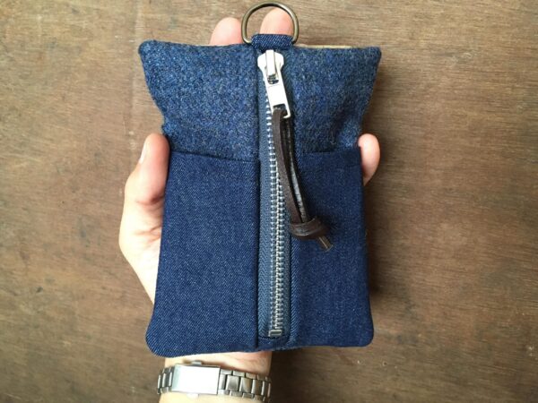 Blue Herringbone Tweed edc tool Organizer
