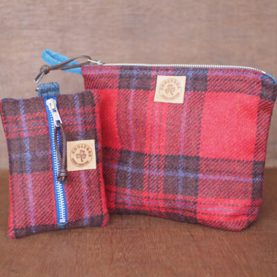 Red Tartan Irish Tweed Gift Set for Man