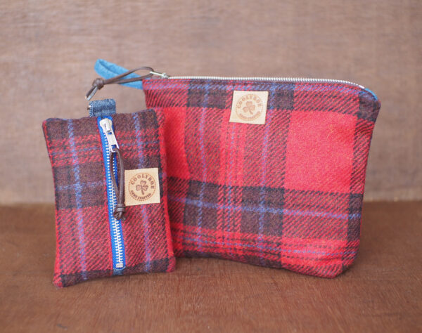 Red Tartan Irish Tweed Gift Set for Man