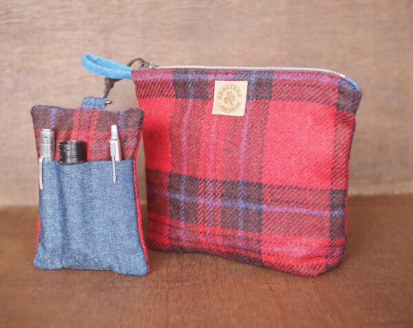 Red Tartan Irish Tweed Gift Set for Man