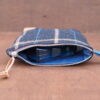 Plaid Wool Tweed Travel Gift Set - XXL Shoe bag - Cosmetic Bag - Coin Wallet - Truffle Brown Tweed & Denim
