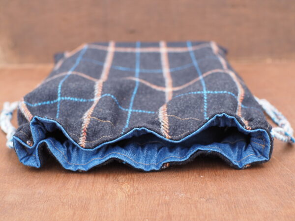 Truffle Brown Plaid Wool Tweed XXL Shoe Bag - Image 4