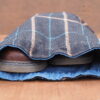 Plaid Wool Tweed Travel Gift Set - XXL Shoe bag - Cosmetic Bag - Coin Wallet - Truffle Brown Tweed & Denim