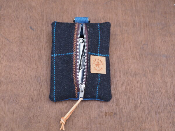 Truffle Plaid Wool Tweed & Denim EDC Pouch