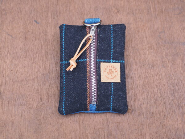 Truffle Plaid Wool Tweed & Denim EDC Pouch