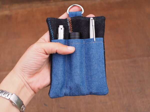 Truffle Plaid Tweed EDC Pouch - Every Day Carry Tool Organizer - Image 5