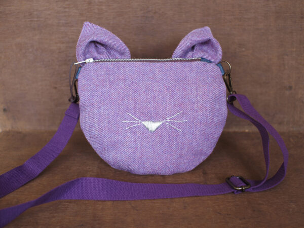Cat Lover Tweed Crossbody Bag